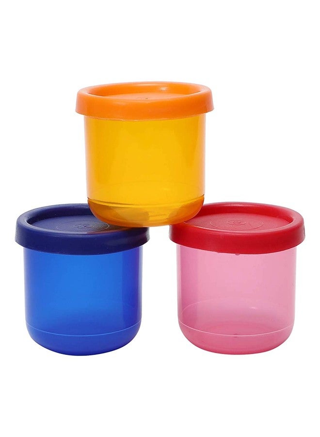 Cutting EDGE 150ml Multicolor Mini Kitchen Container Set of 3 for Spices Dry Fruits Herbs Seasonings BPA Free Airtight Microwave and Dishwasher Safe Multipurpose Storage Organizer Jars for Kitchen - Image 1